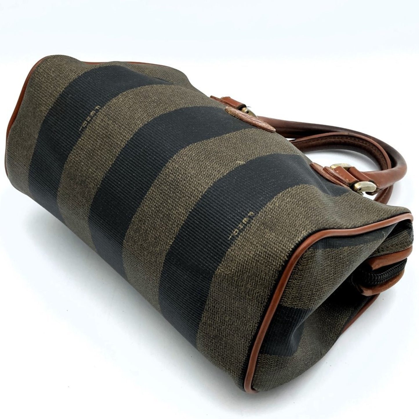 Fendi Pecan Brown Canvas Travel Bag