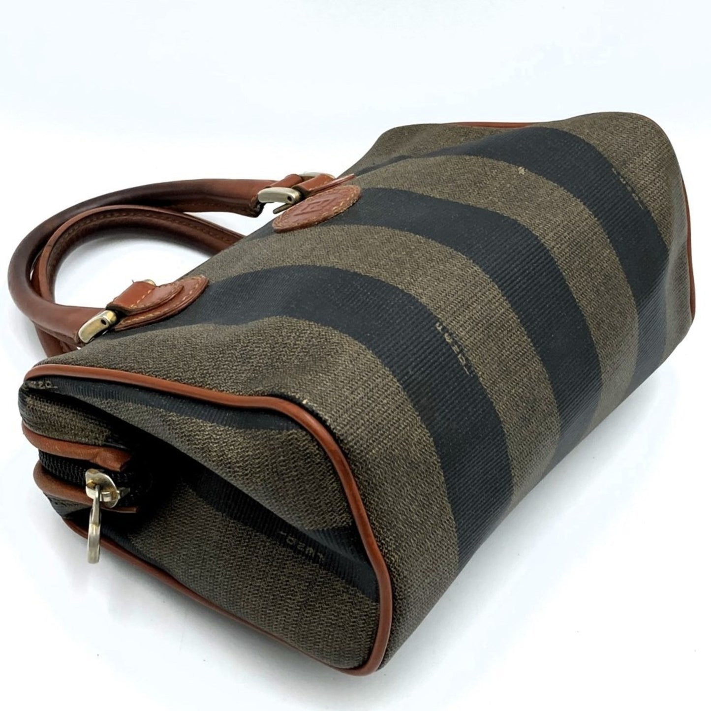 Fendi Pecan Brown Canvas Travel Bag