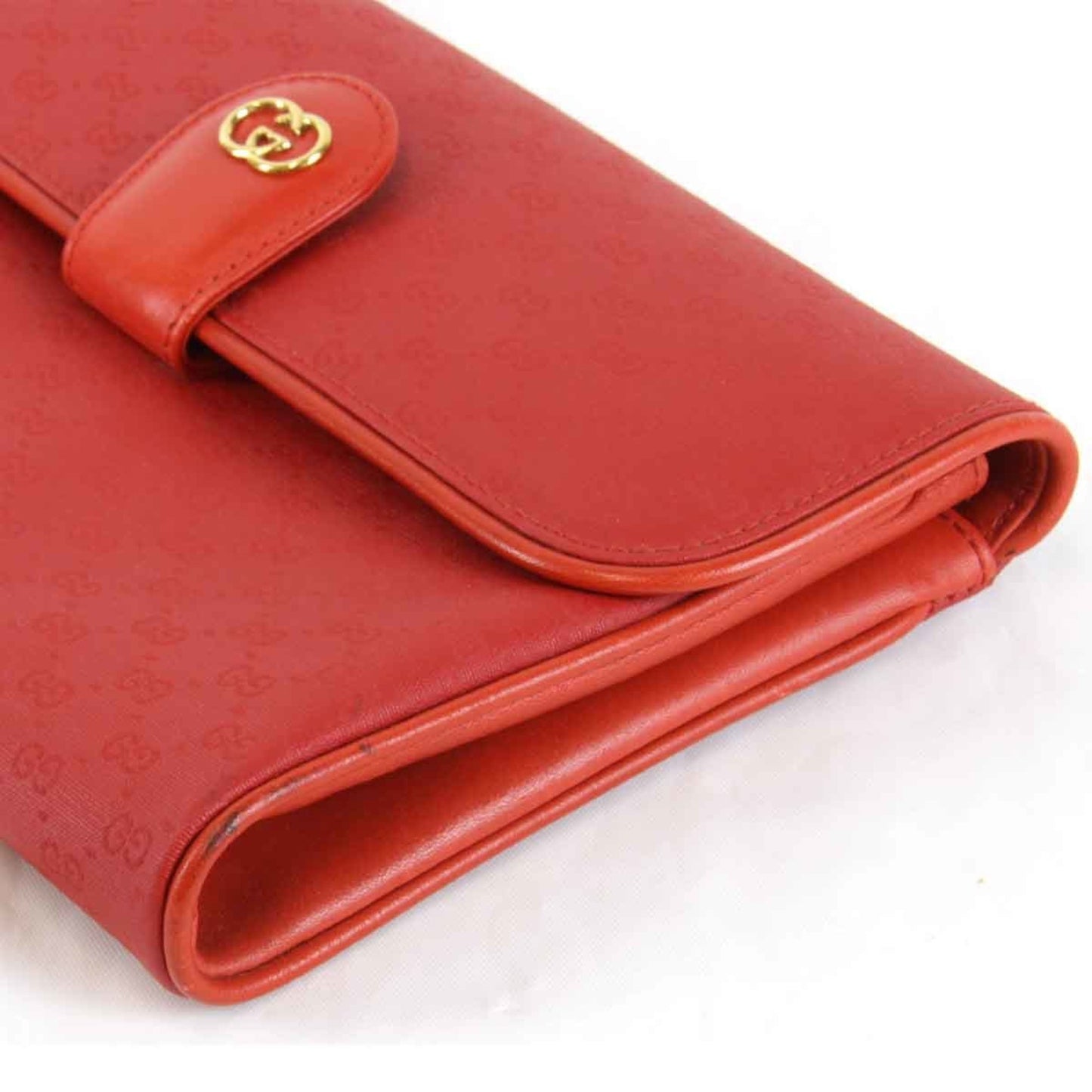 Gucci Red Leather Clutch Bag