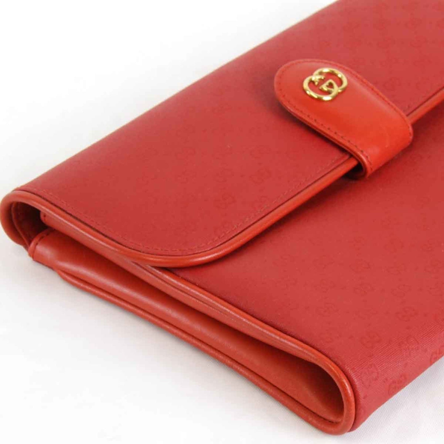 Gucci Red Leather Clutch Bag