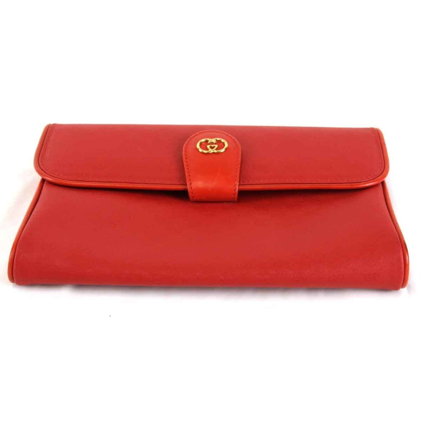 Gucci Red Leather Clutch Bag