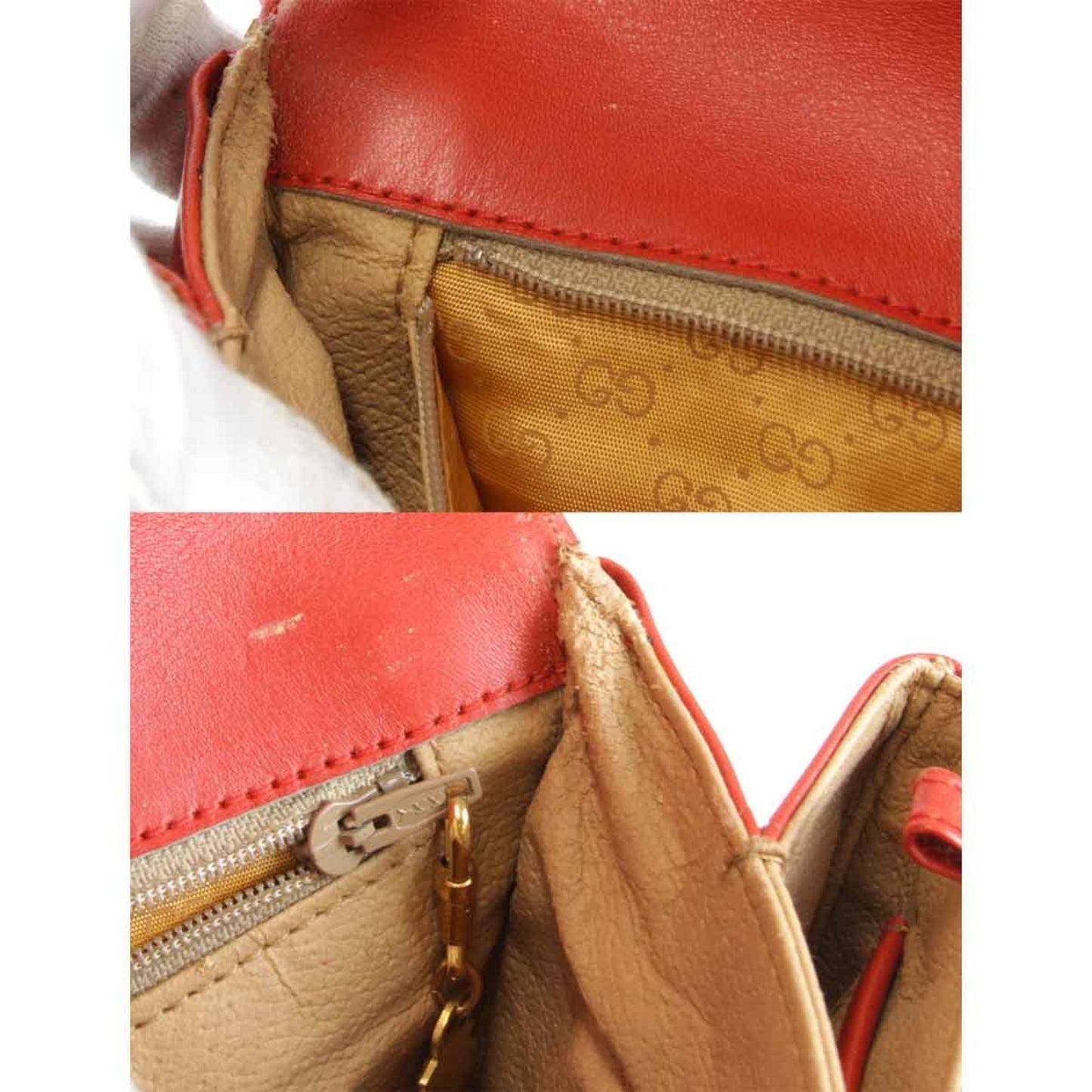 Gucci Red Leather Clutch Bag