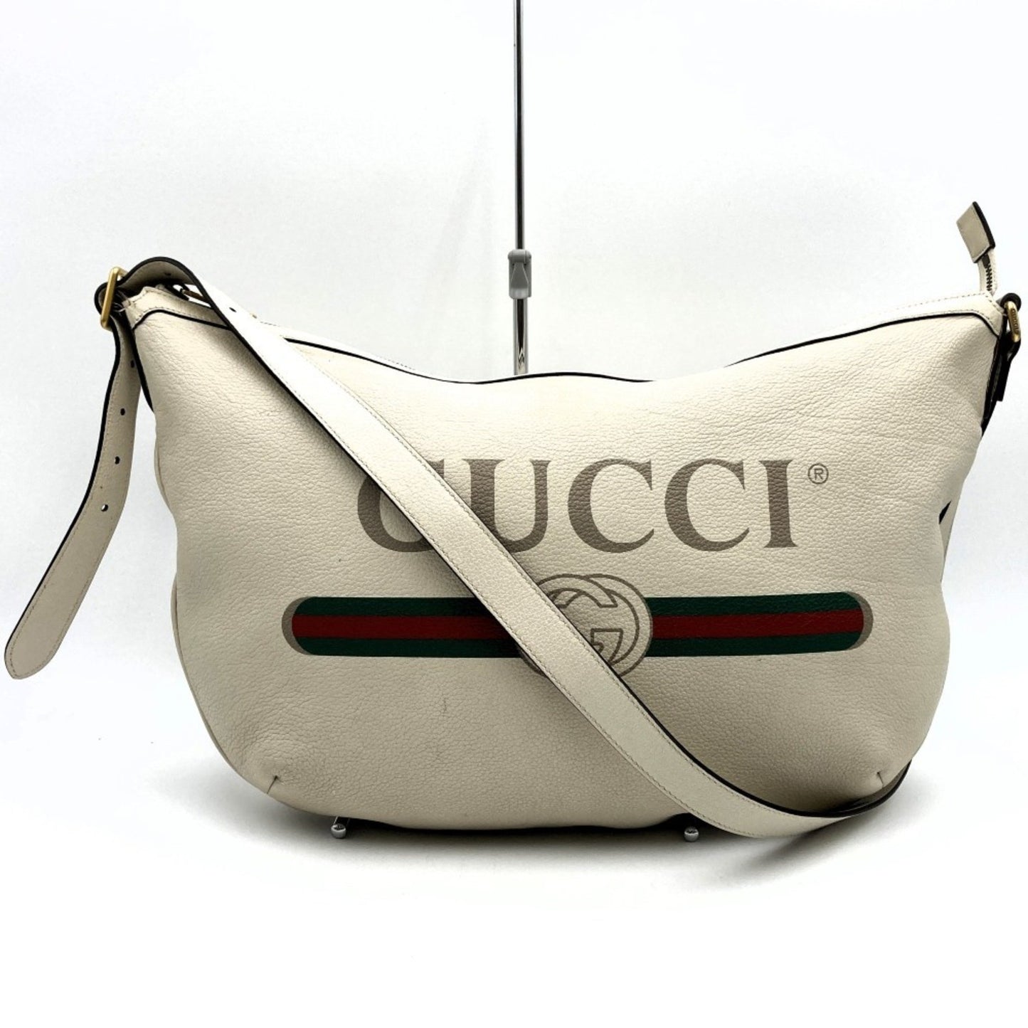 Gucci White Leather Shopper Bag