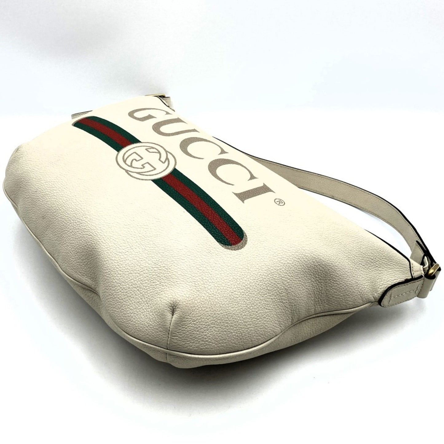 Gucci White Leather Shopper Bag