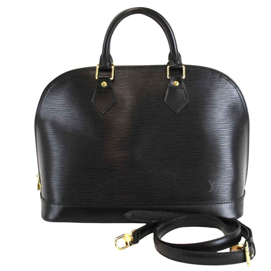 Louis Vuitton Alma Black Leather Hand Bag