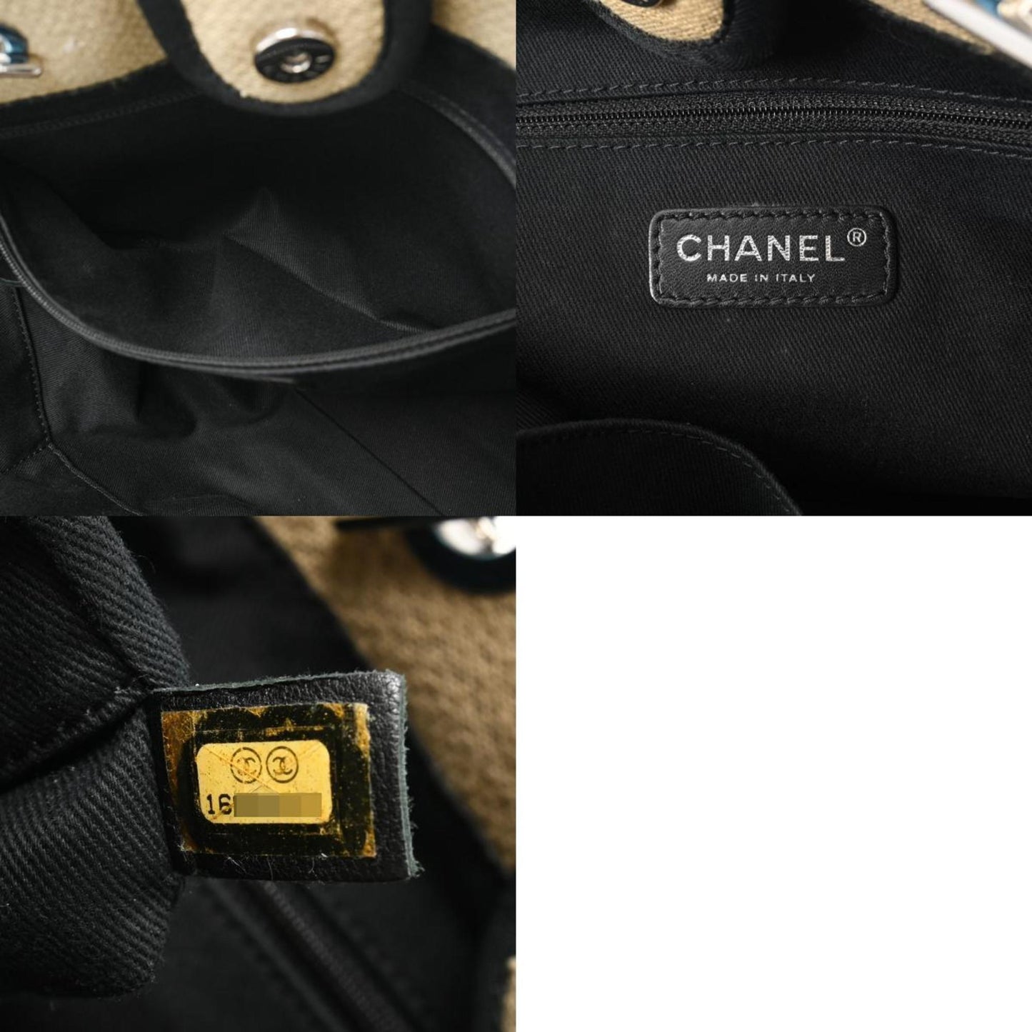 Chanel Deauville Beige Canvas Tote Bag