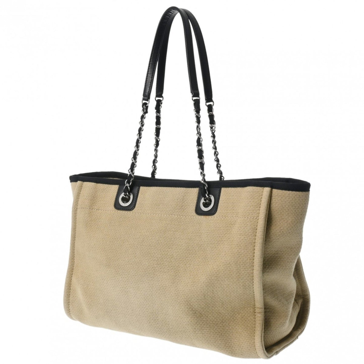 Chanel Deauville Beige Canvas Tote Bag