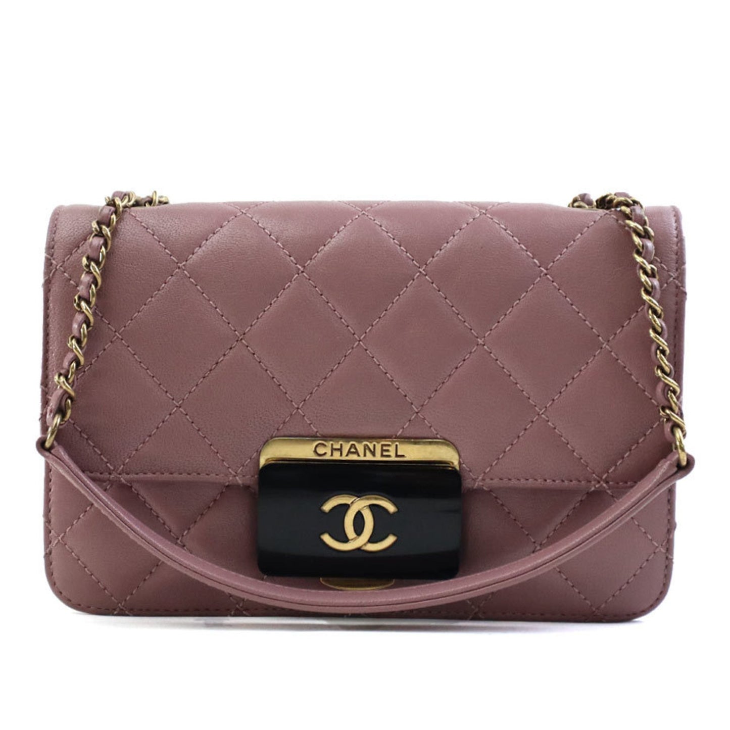 Chanel Wallet On Chain Pink Leather Shoulder Bag