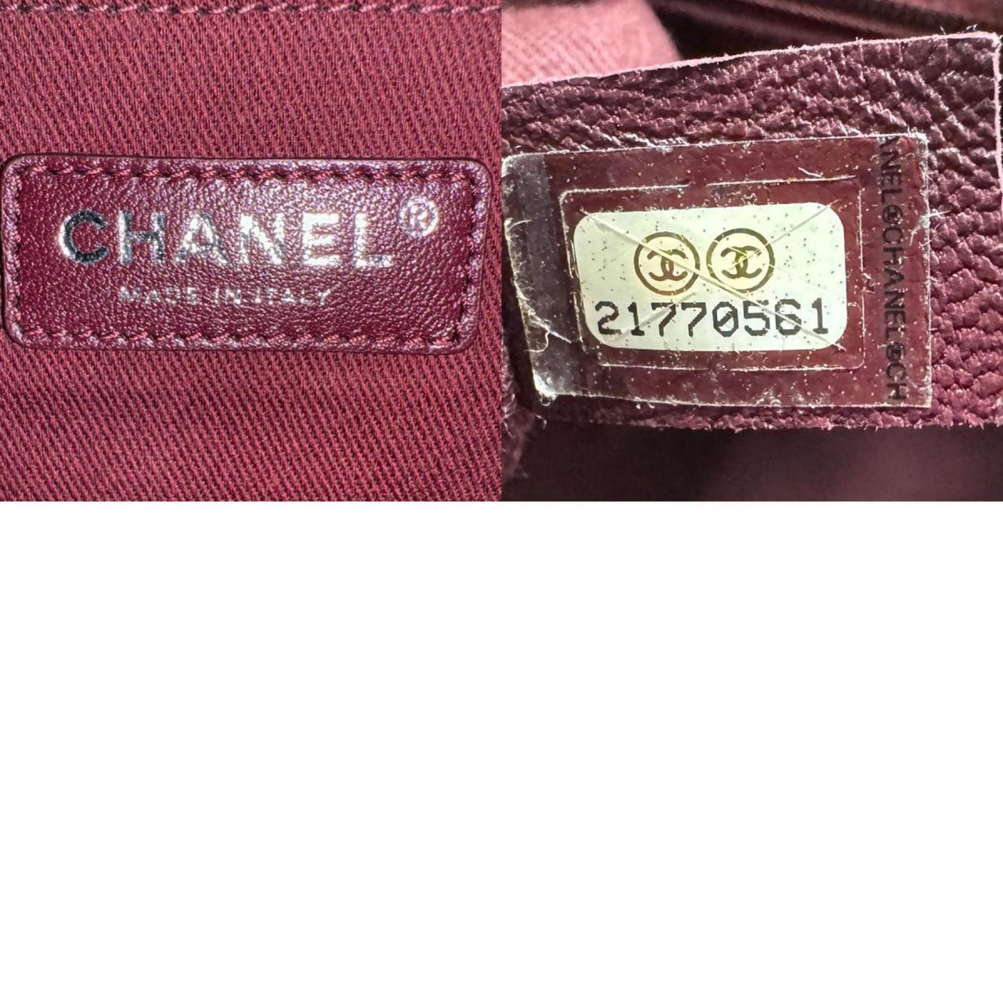 Chanel Coco Mark Burgundy Leather Hand Bag