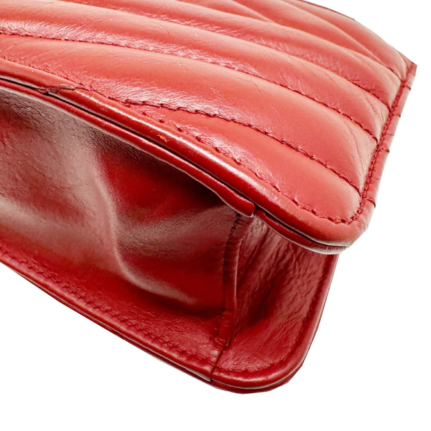 Chanel Gabrielle Red Leather Shoulder Bag