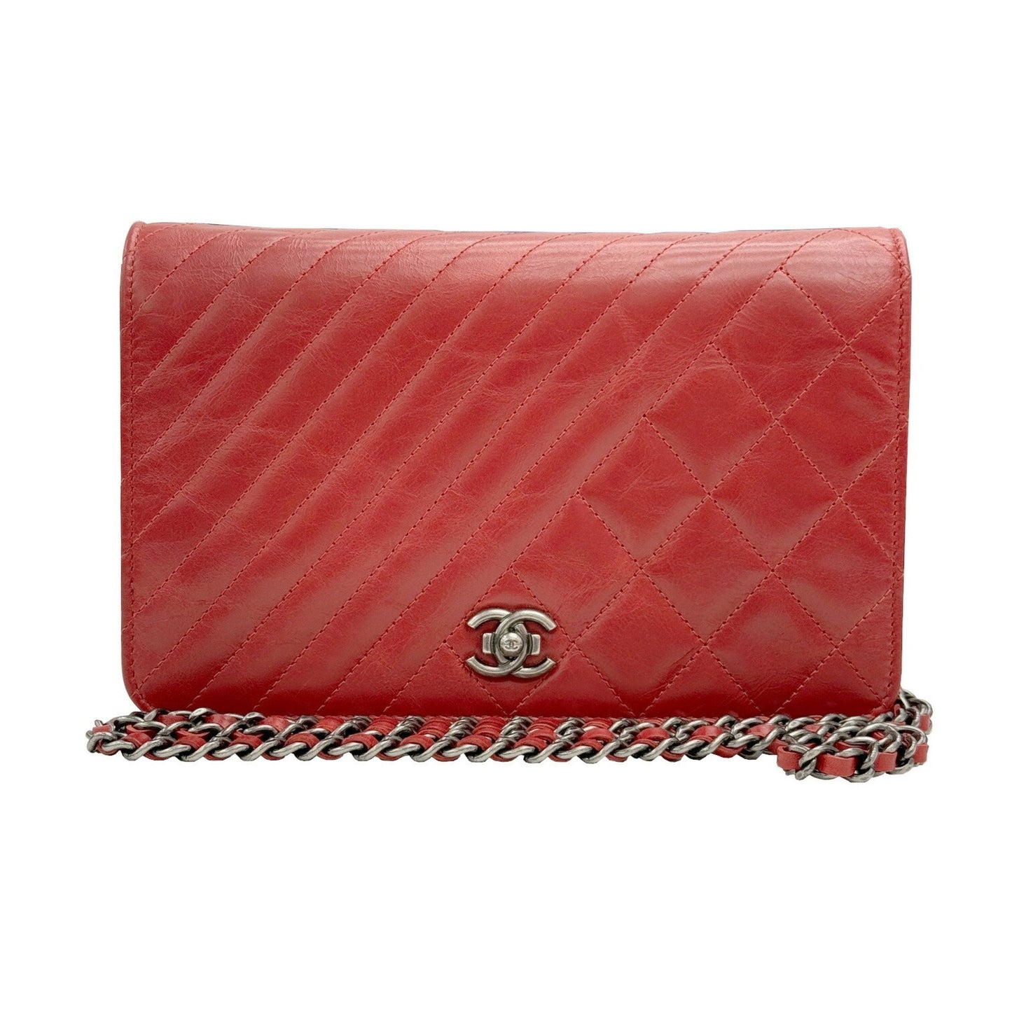 Chanel Wallet On Chain Red Leather Shoulder Bag