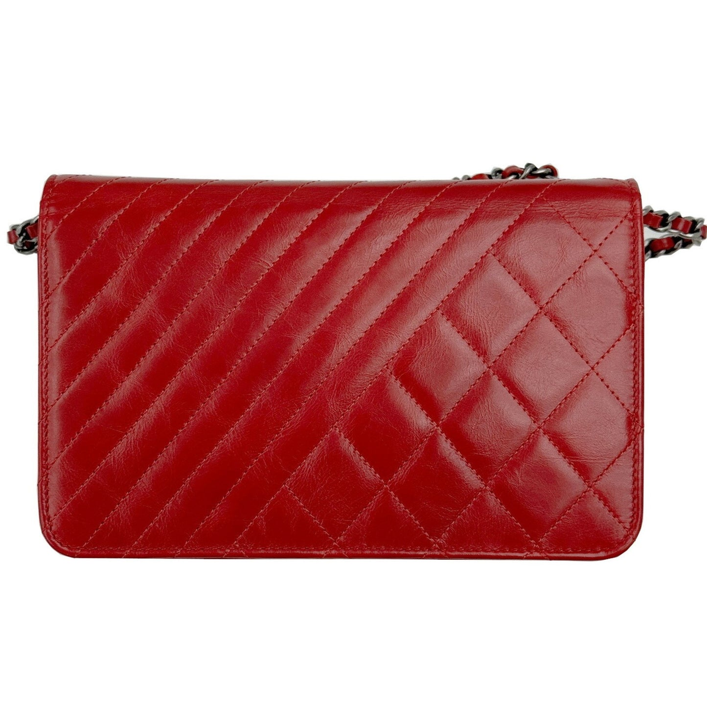 Chanel Wallet On Chain Red Leather Shoulder Bag