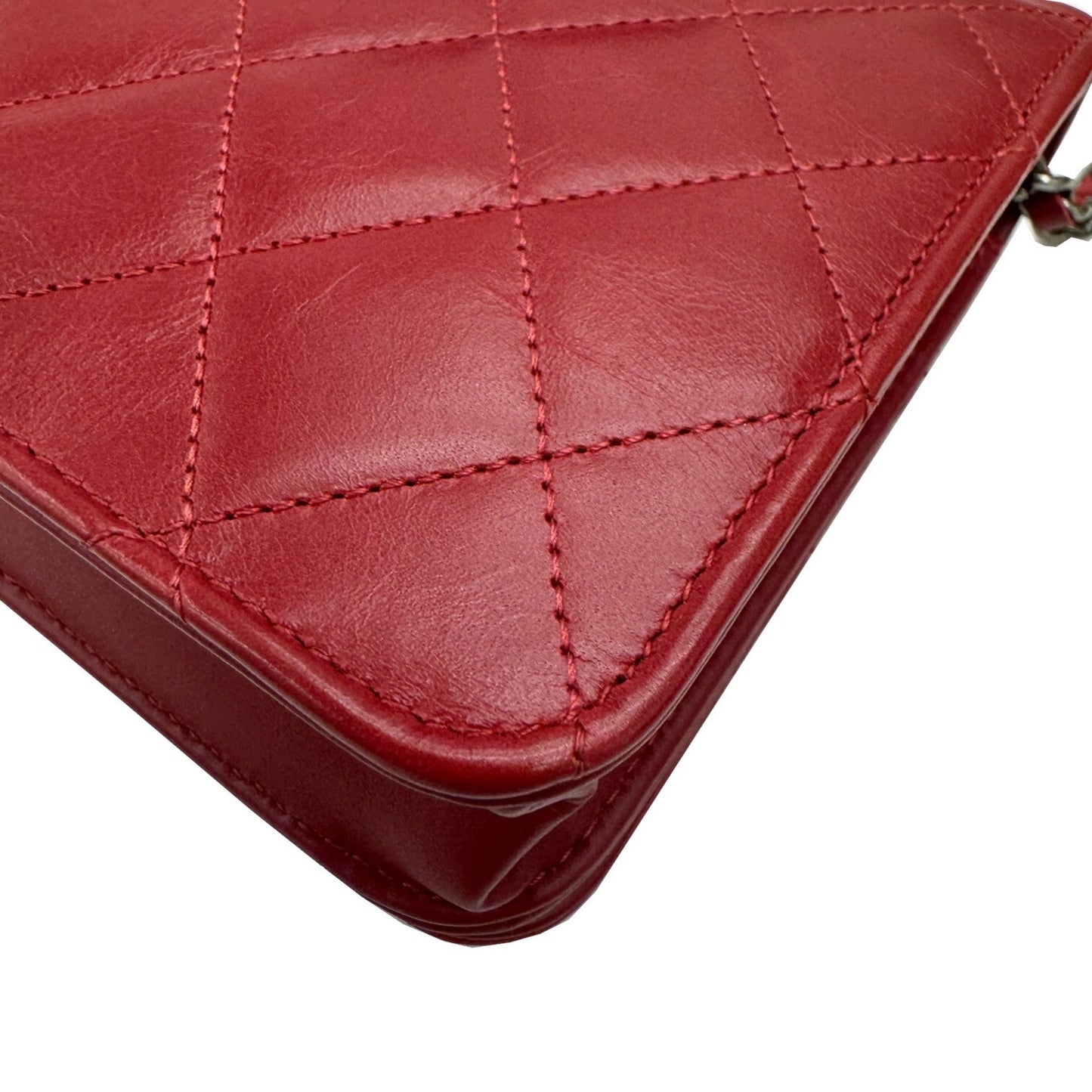 Chanel Wallet On Chain Red Leather Shoulder Bag