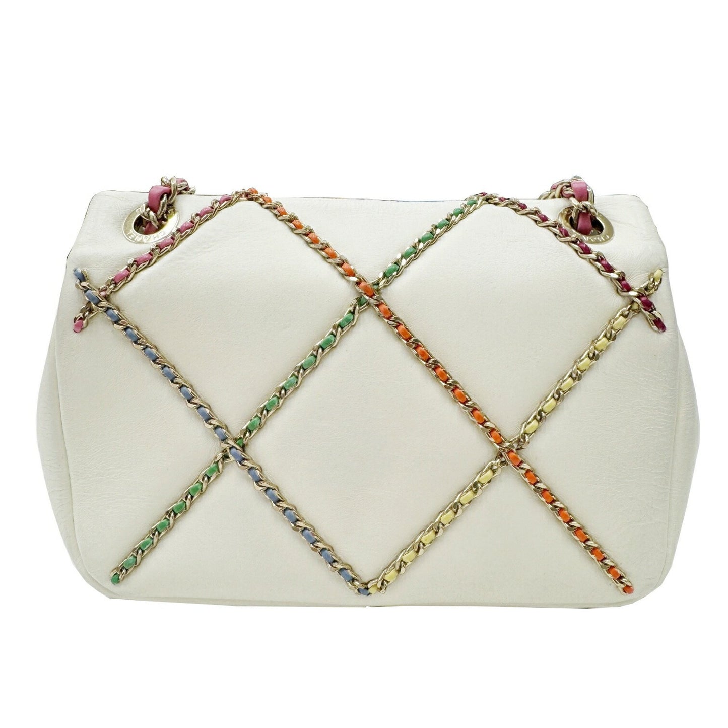 Chanel Mini matelassé White Leather Shoulder Bag