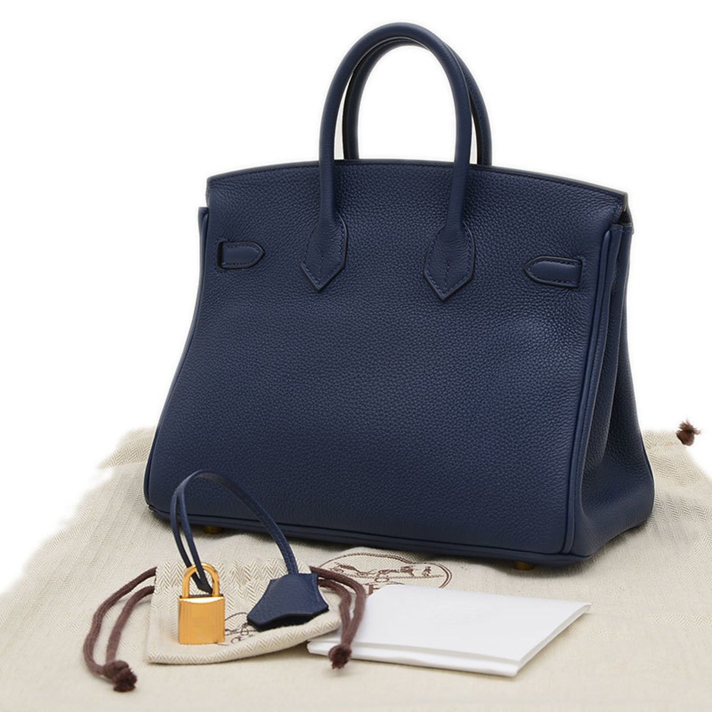 Hermès Birkin 25 Blue Leather Hand Bag