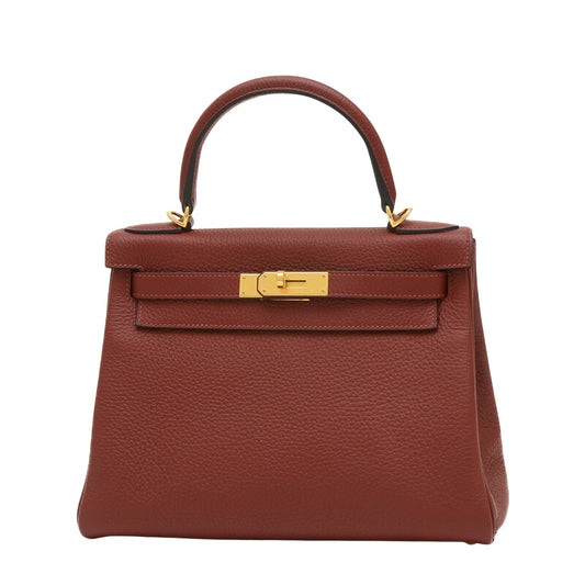 Hermès Kelly Burgundy Leather Hand Bag