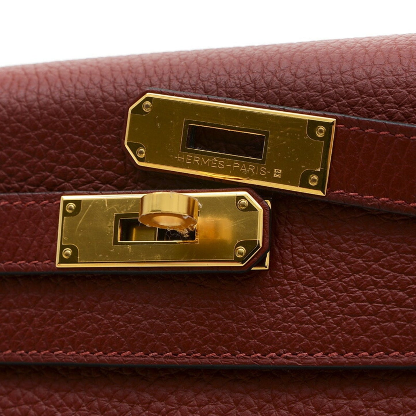 Hermès Kelly Burgundy Leather Hand Bag