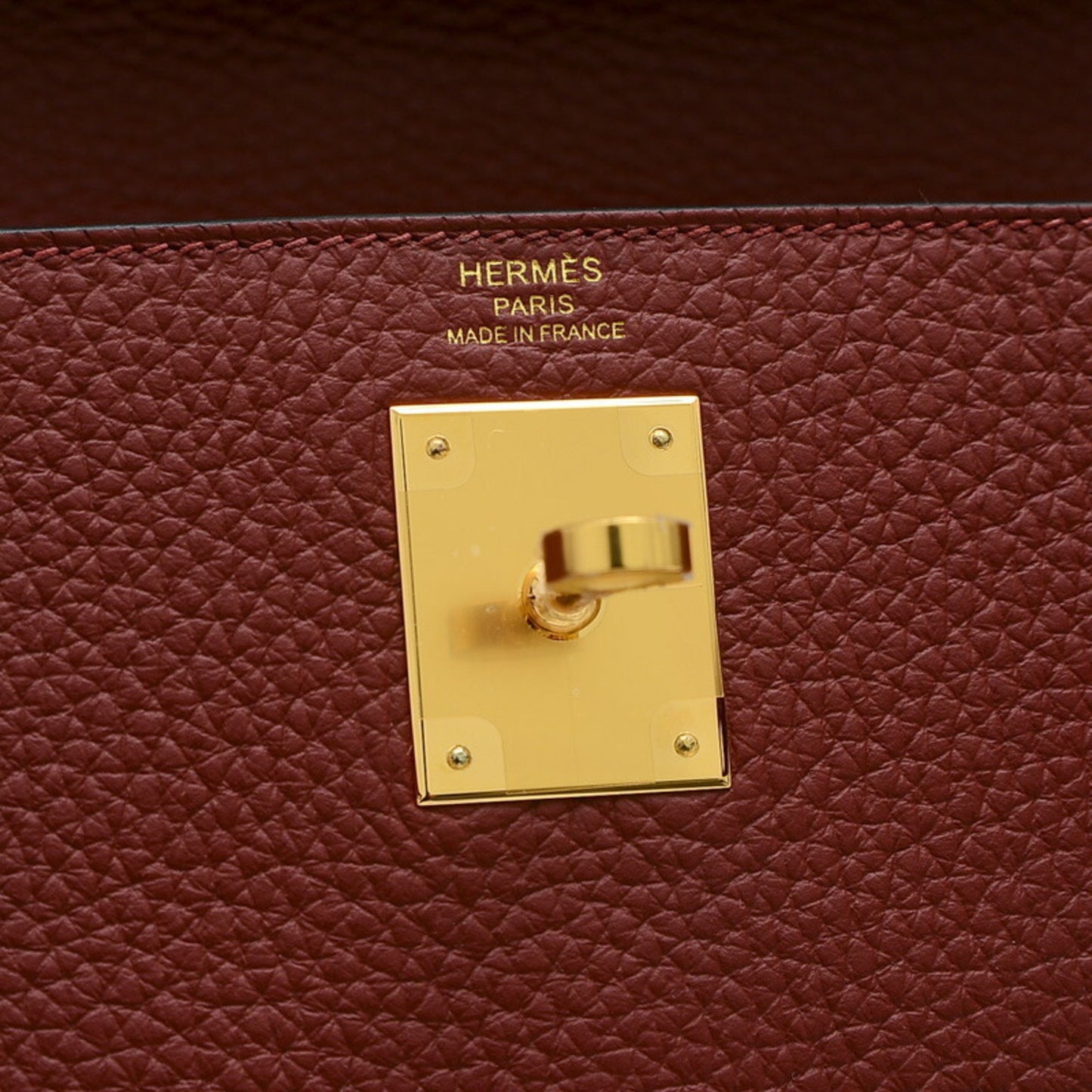 Hermès Kelly Burgundy Leather Hand Bag