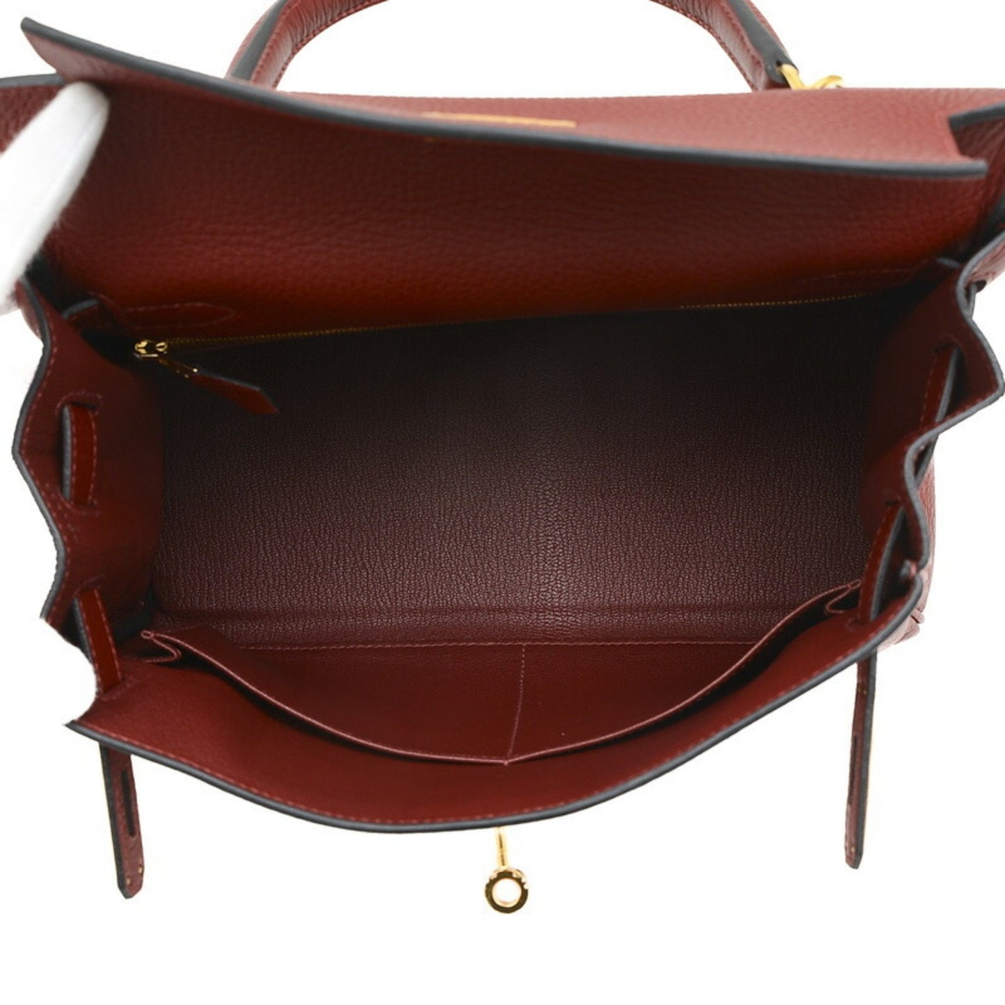 Hermès Kelly Burgundy Leather Hand Bag