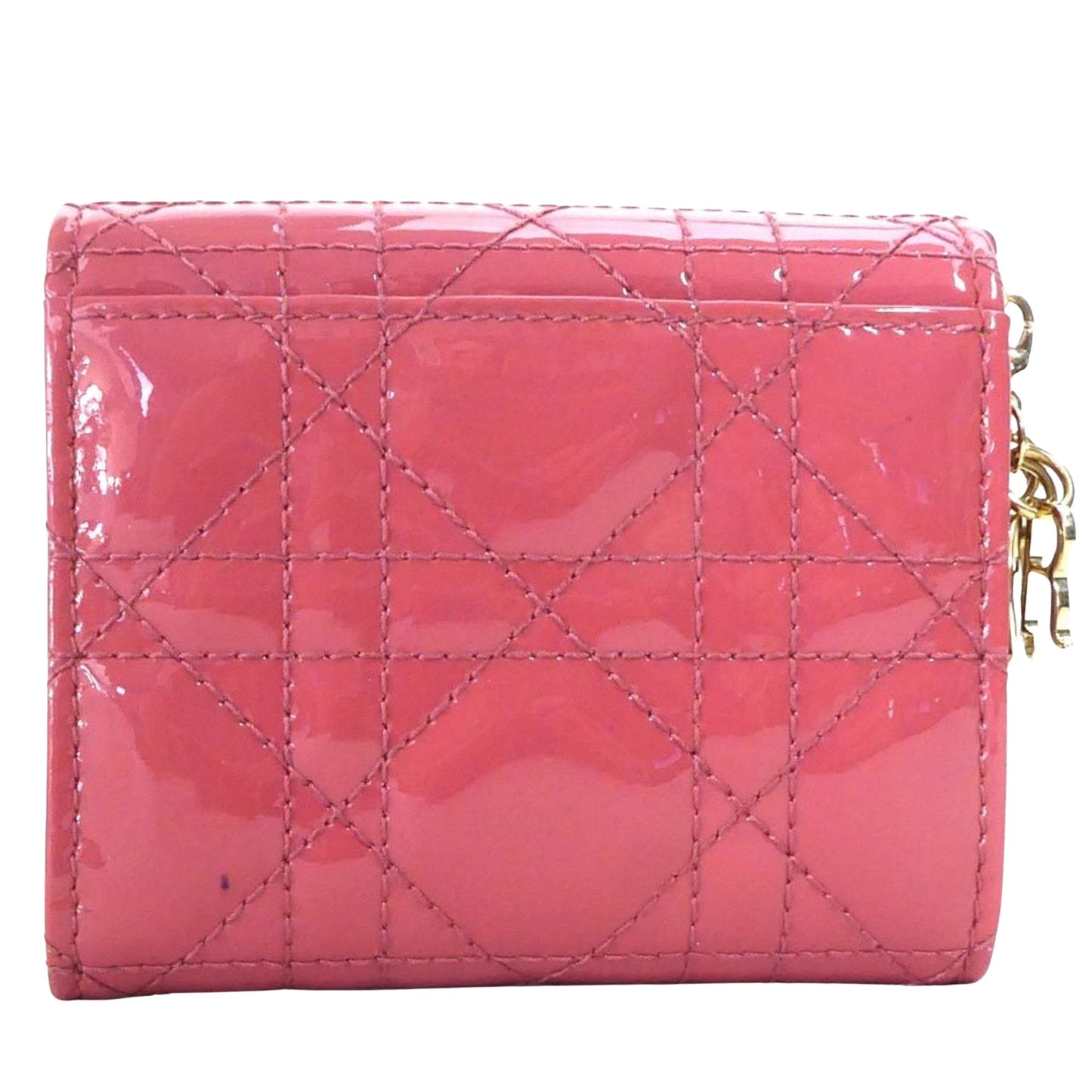 Dior Lotus lady dior Pink Patent Leather Wallet Accessories