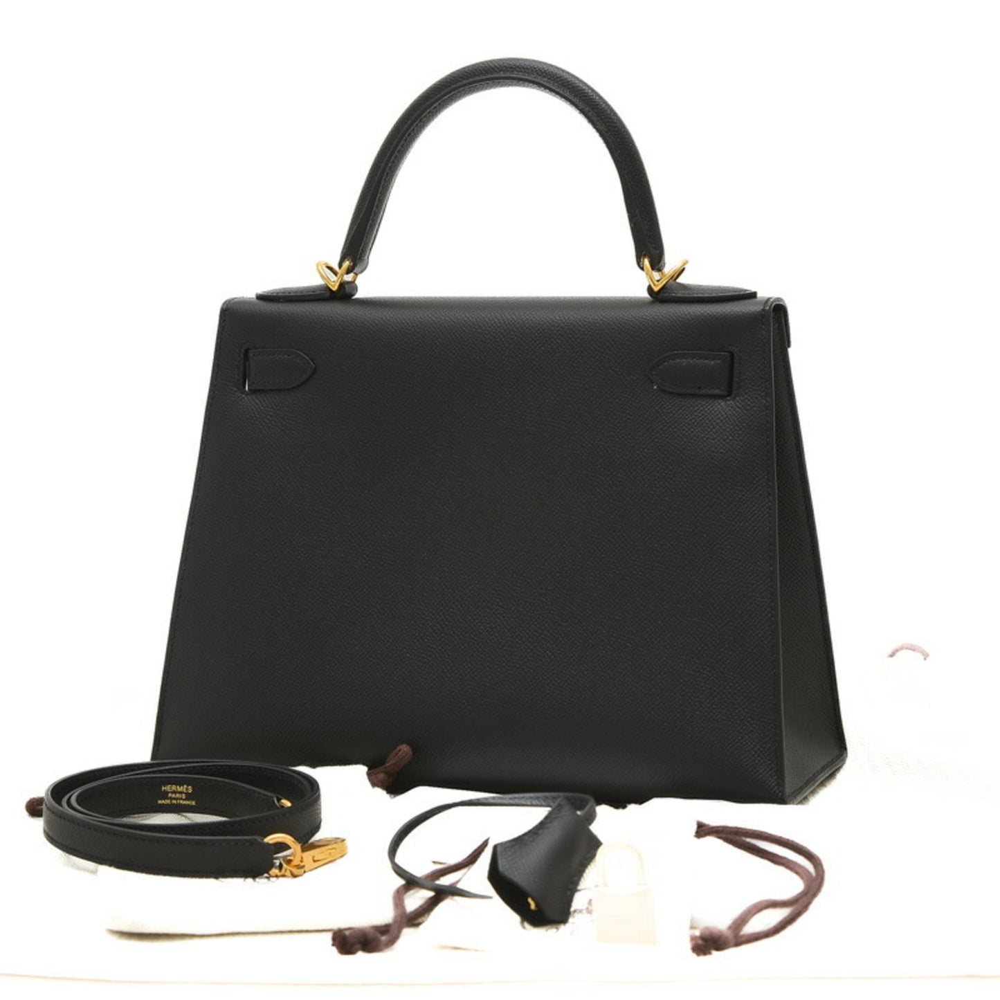 Hermès Kelly 28 Black Leather Hand Bag