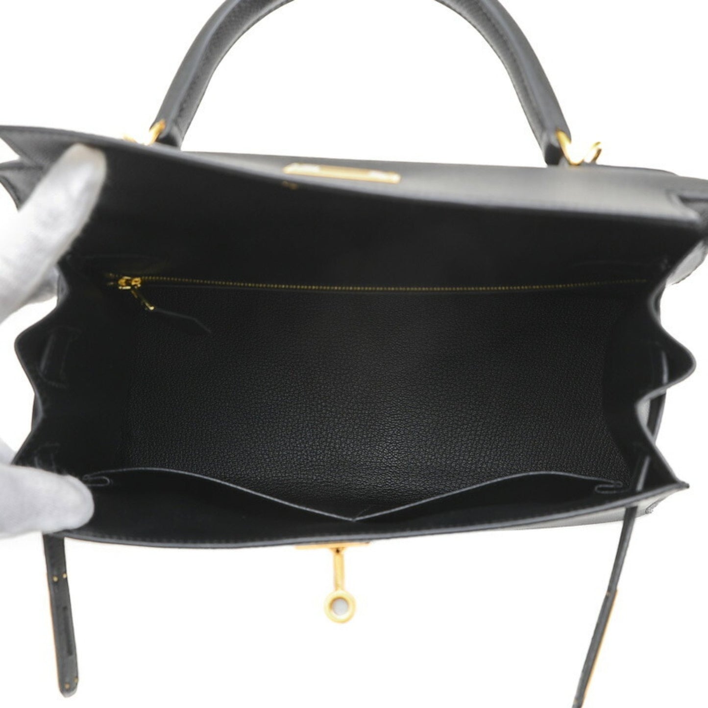 Hermès Kelly 28 Black Leather Hand Bag