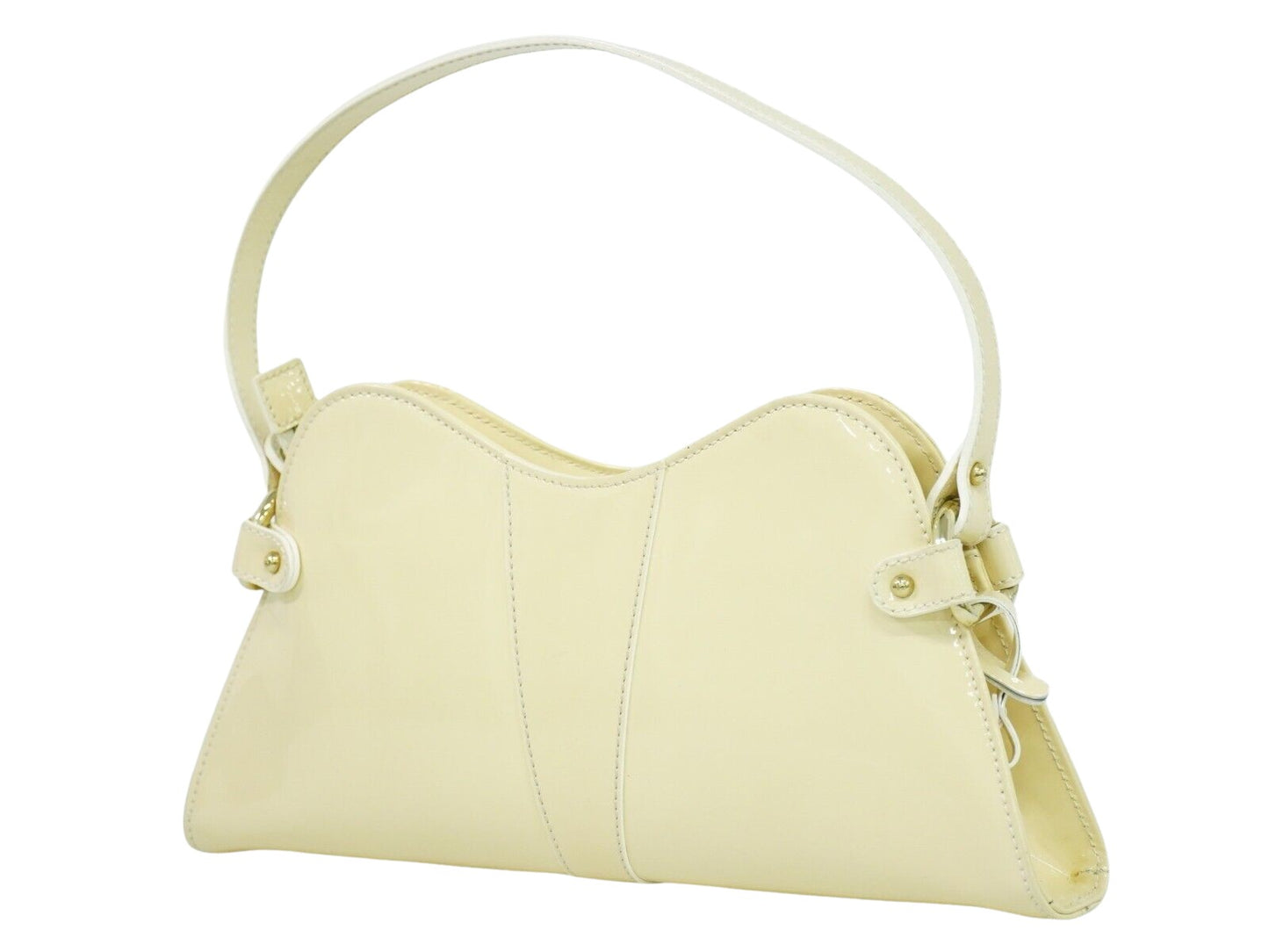 Fendi Selleria Beige Patent Leather Hand Bag