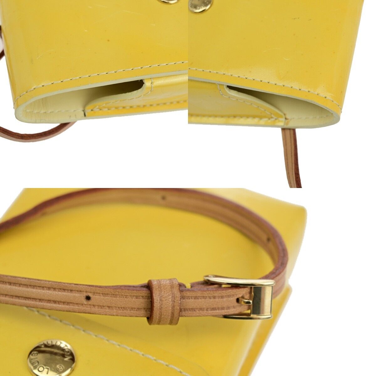 Louis Vuitton Walker Yellow Patent Leather Shoulder Bag