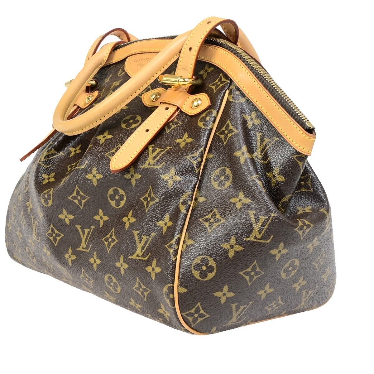 Louis Vuitton Tivoli Brown Gold Plated Hand Bag