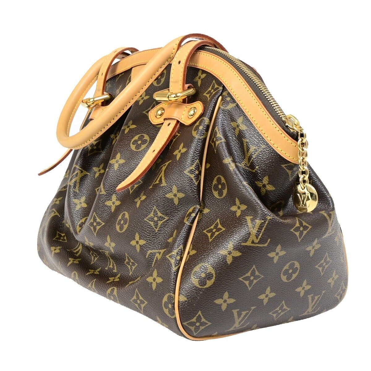 Louis Vuitton Tivoli Brown Gold Plated Hand Bag