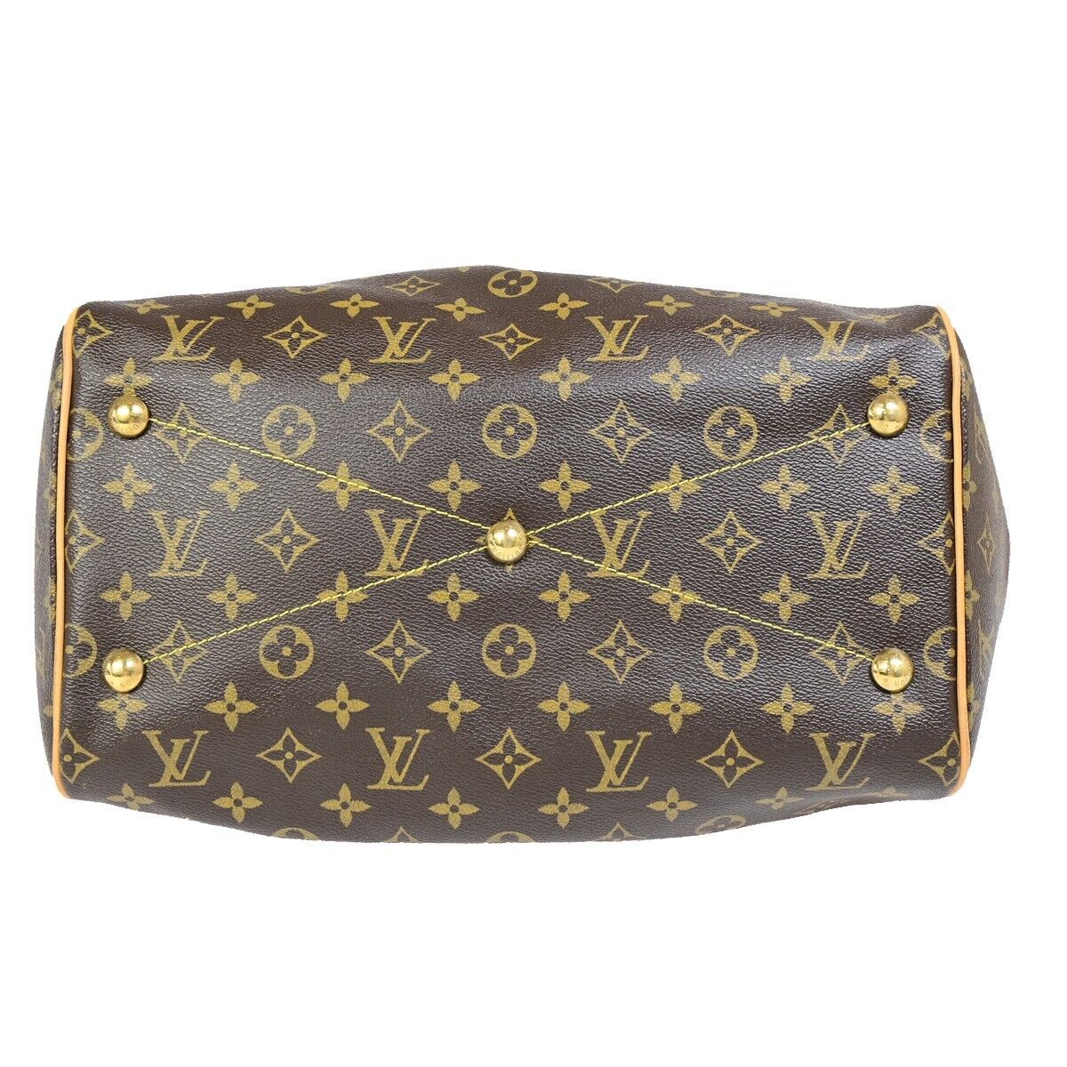 Louis Vuitton Tivoli Brown Gold Plated Hand Bag