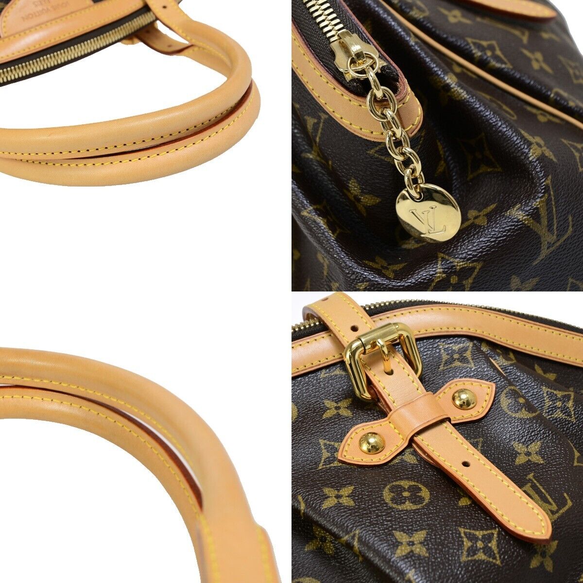 Louis Vuitton Tivoli Brown Gold Plated Hand Bag