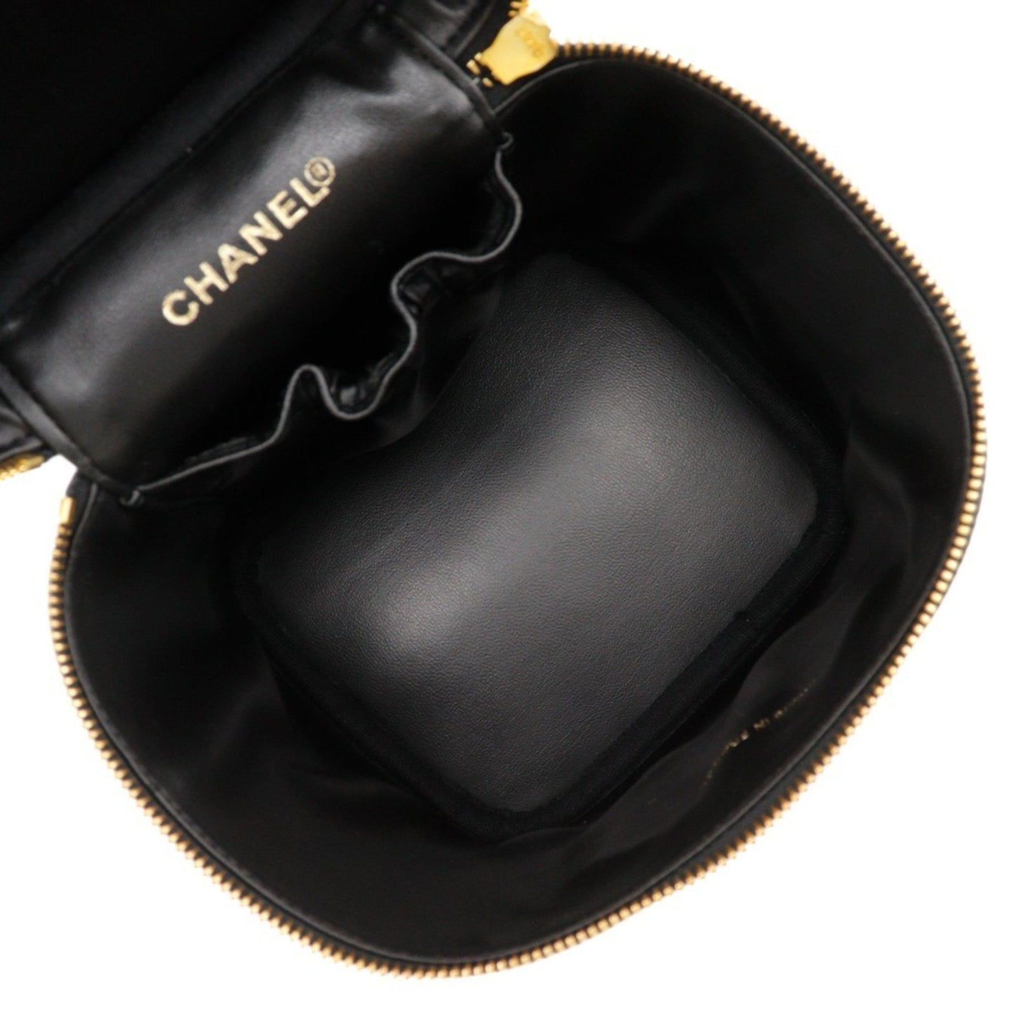 Chanel Vanity Black Leather Clutch Bag