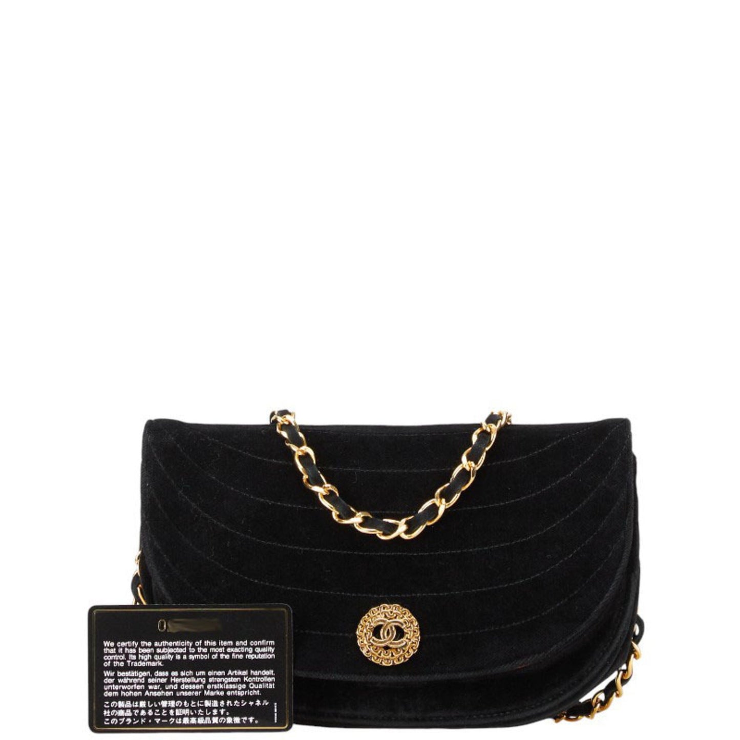 Chanel Half moon Black Suede Shoulder Bag