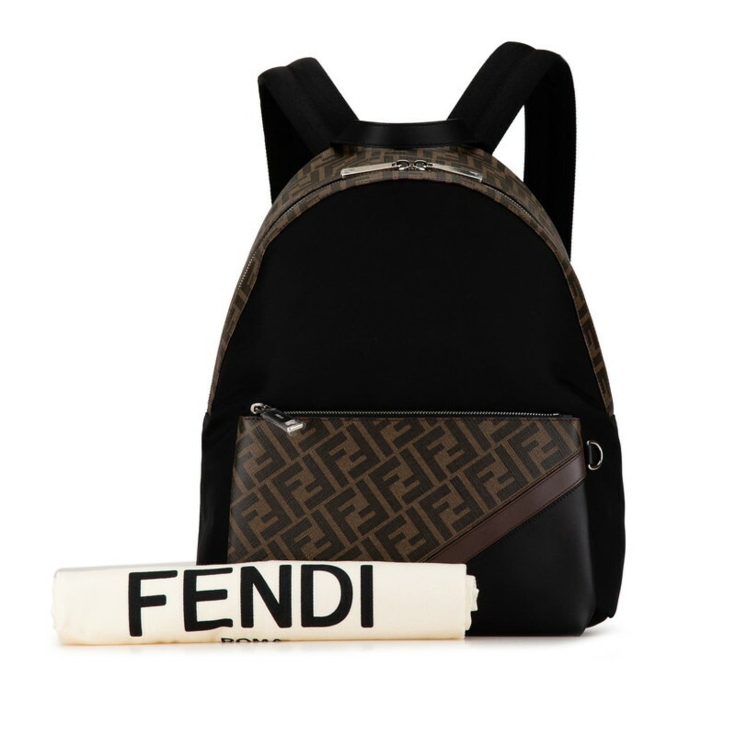 Fendi Zucca Black Canvas Backpack Bag