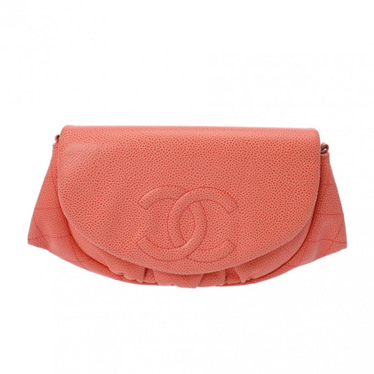 Chanel Logo CC Orange Leather Shoulder Bag