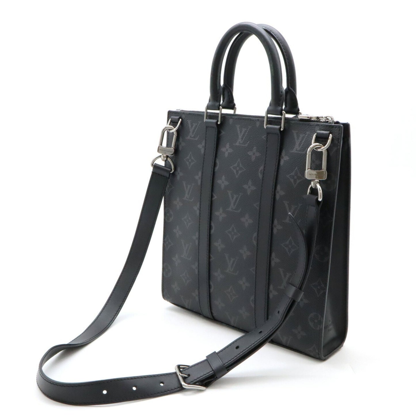 Louis Vuitton Sac Plat Black Canvas Tote Bag