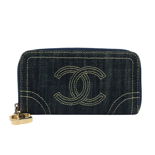 Chanel Logo CC Blue Denim - Jeans Wallet Accessories