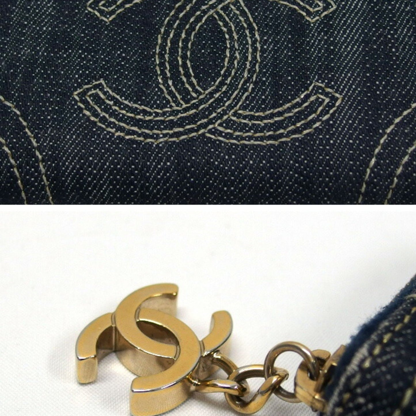 Chanel Logo CC Blue Denim - Jeans Wallet Accessories