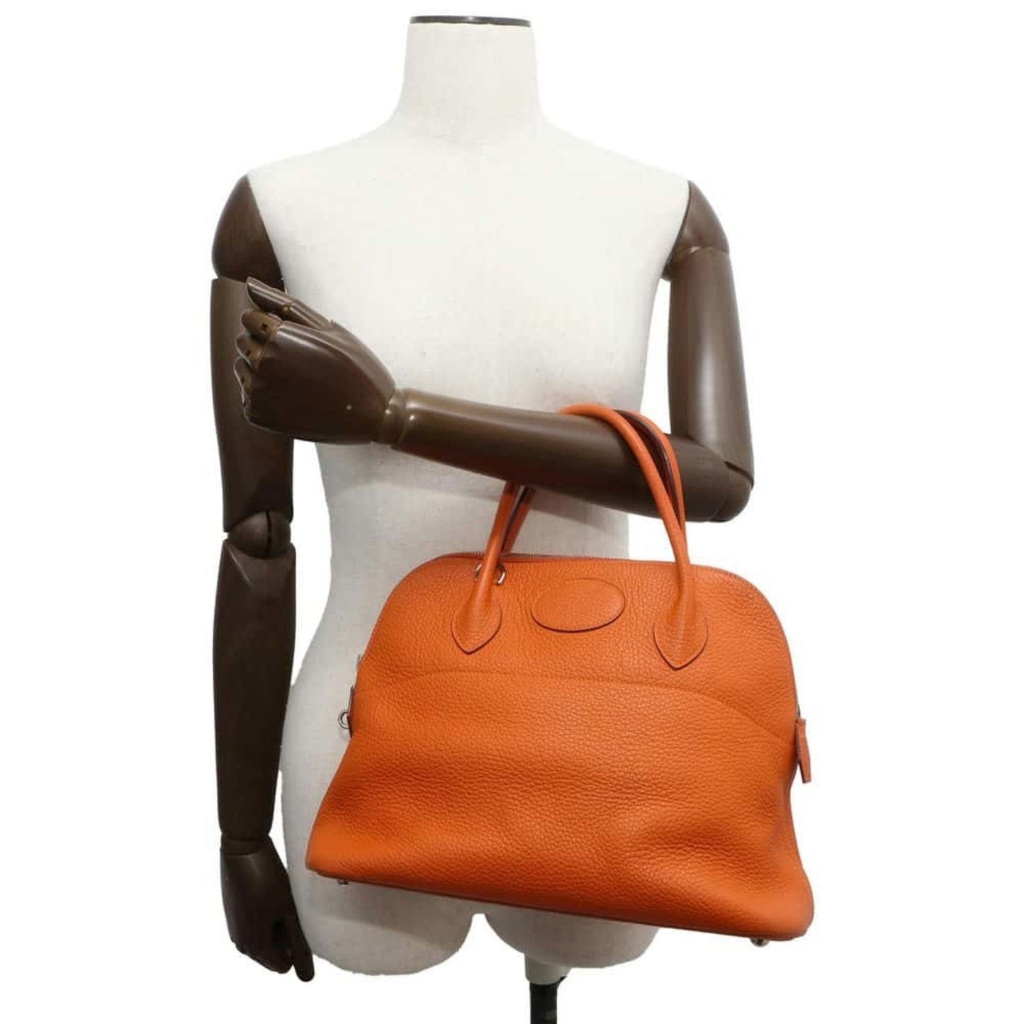 Hermès Bolide Orange Leather Hand Bag