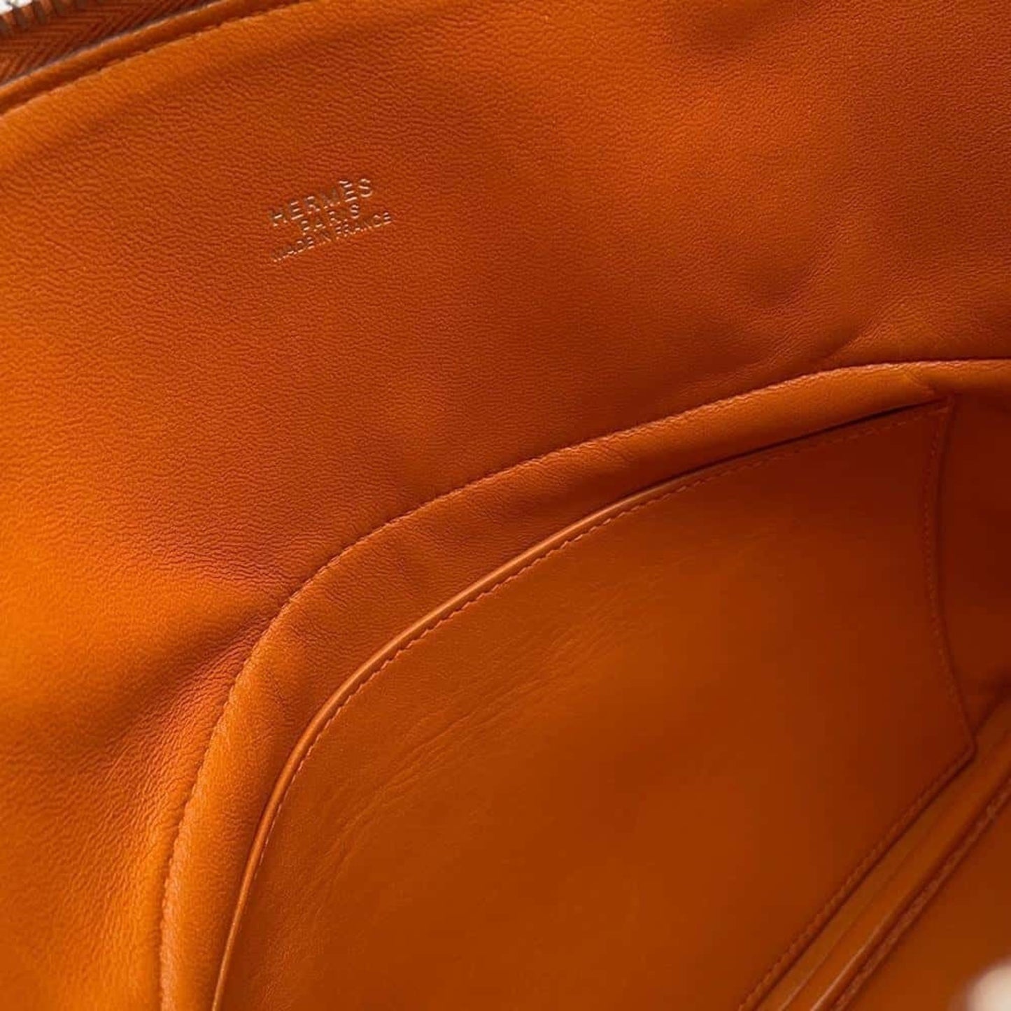 Hermès Bolide Orange Leather Hand Bag