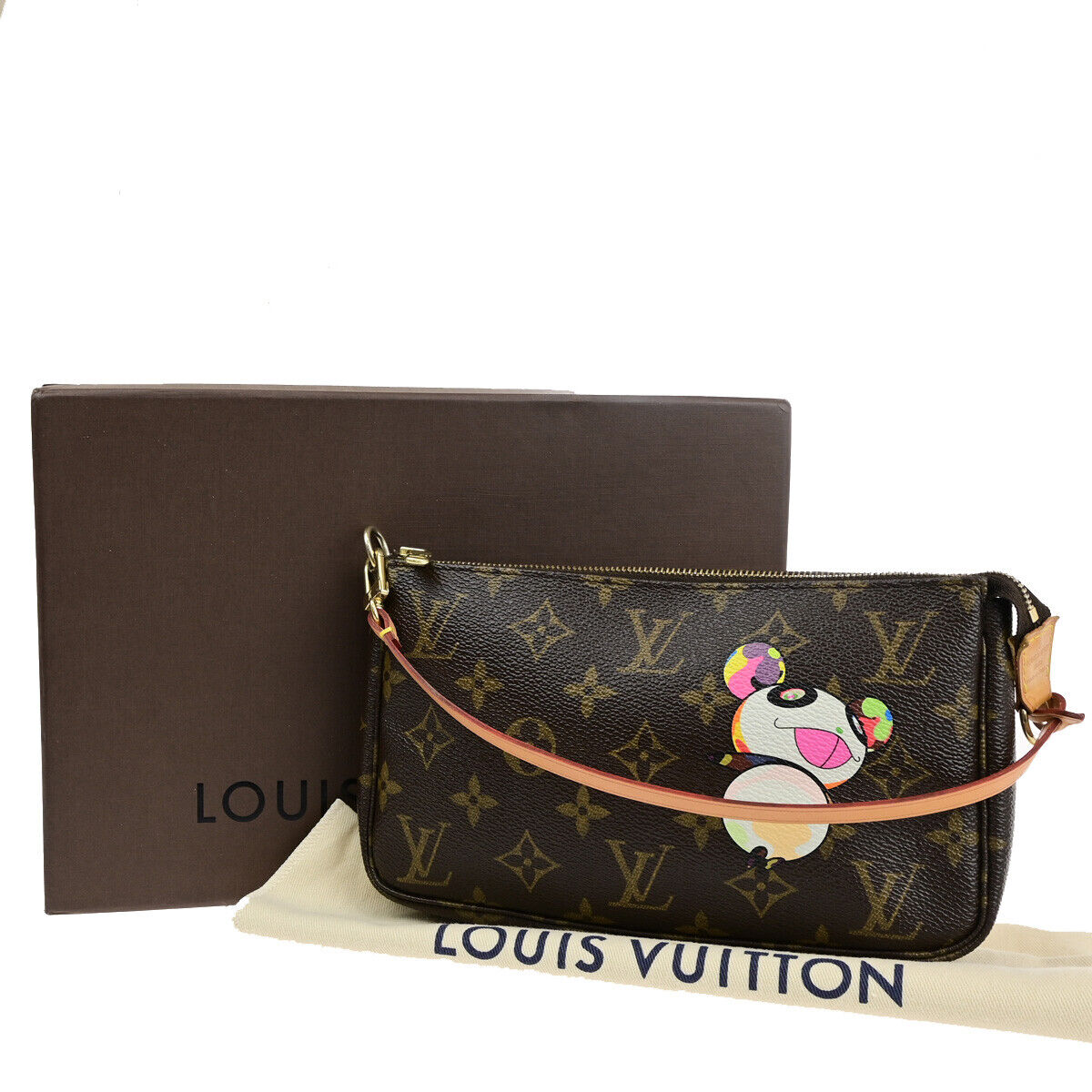 Louis Vuitton Pochette accessoires Brown Canvas Clutch Bag