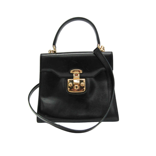 Gucci Old Gucci Black Leather Hand Bag