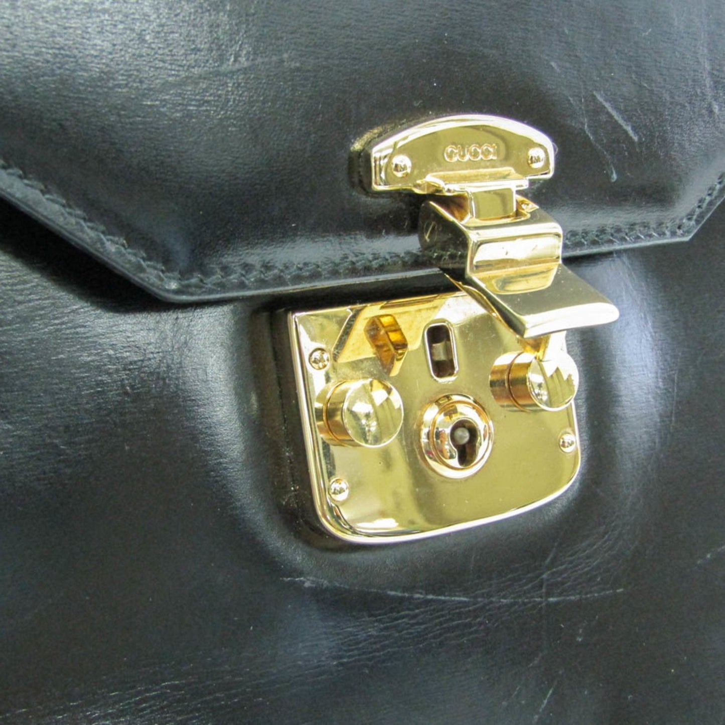 Gucci Old Gucci Black Leather Hand Bag