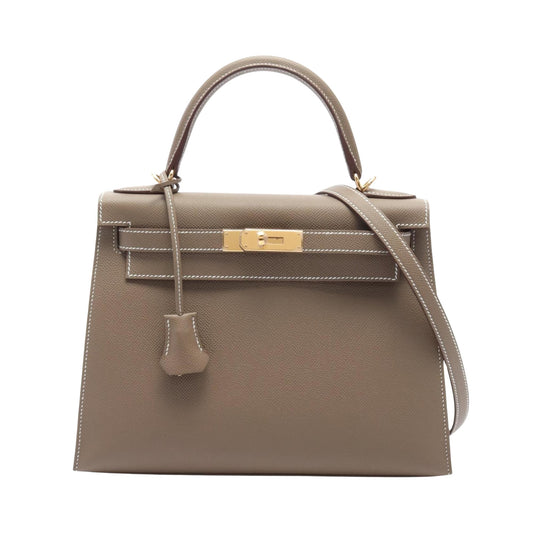 Hermès Kelly 28 Brown Leather Hand Bag