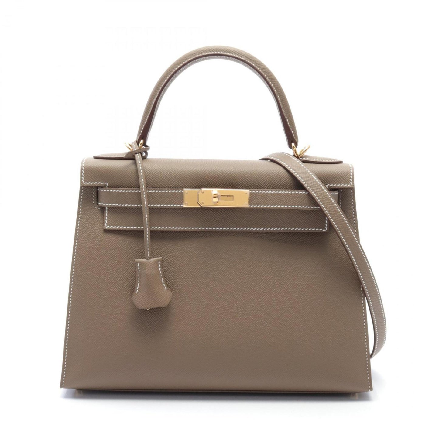 Hermès Kelly 28 Brown Leather Hand Bag