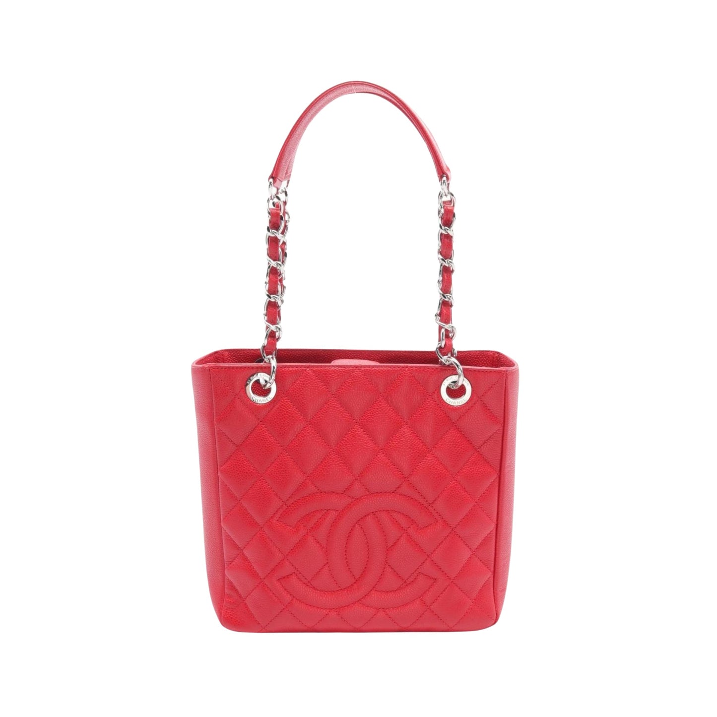 Chanel Shopping Red Leather Tote Bag