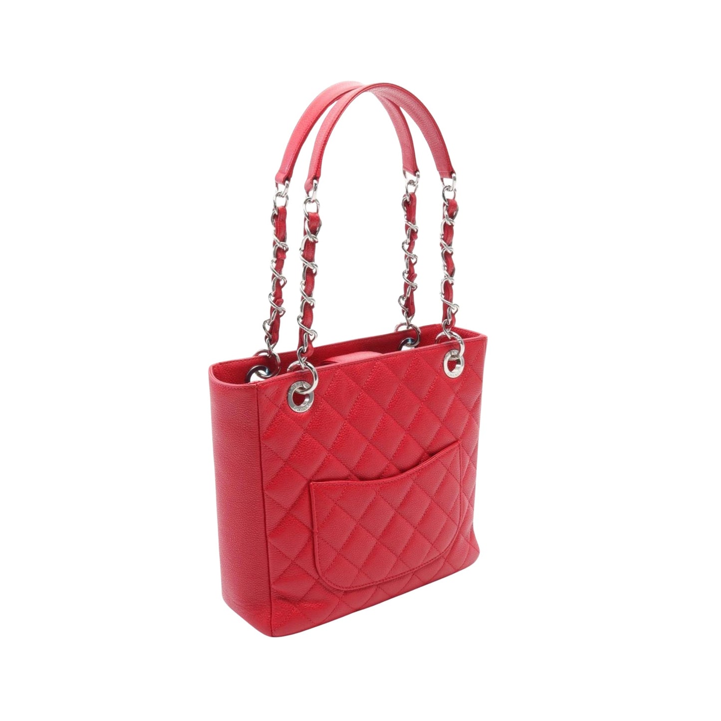 Chanel Shopping Red Leather Tote Bag