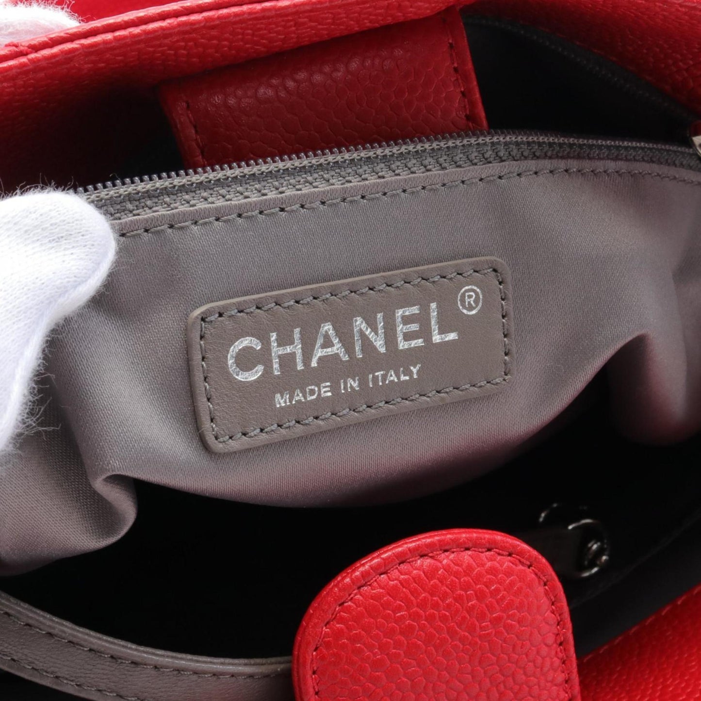 Chanel Shopping Red Leather Tote Bag