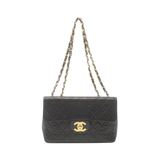 Chanel Jumbo Black Leather Shoulder Bag